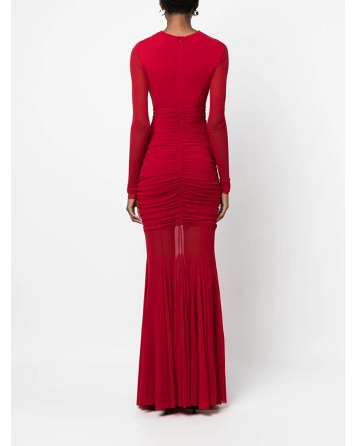 Philosophy Di Lorenzo Serafini Red Cut-Out Ruched Maxi Dress