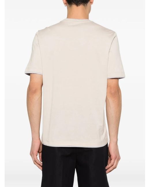 Gran Sasso White Trim-Detail T-Shirt for men