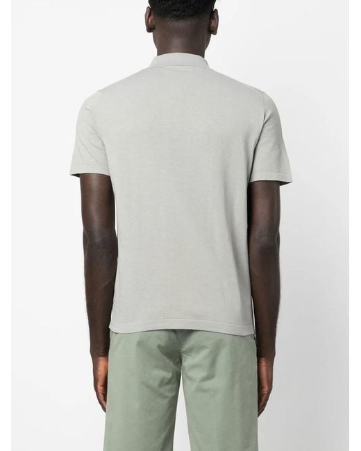Corneliani Gray Short-Sleeve Cotton Polo Shirt for men