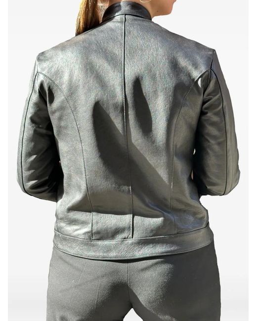 LA ROSE Black Zip Leather Jacket