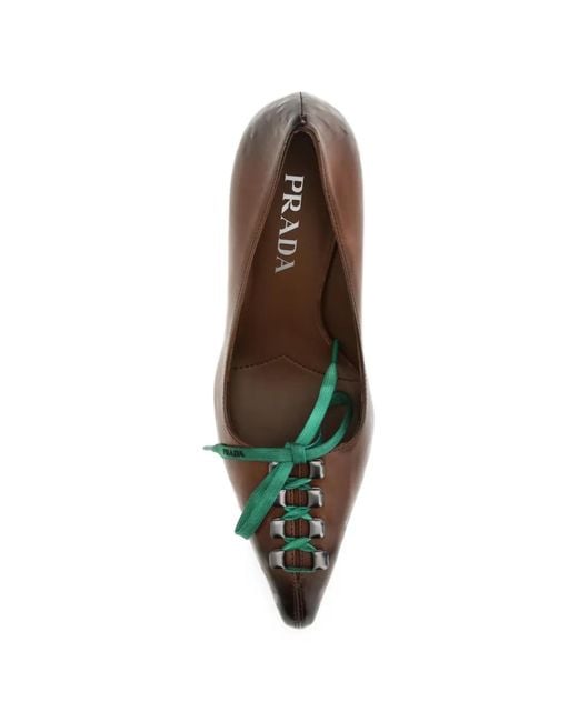 Prada Brown Pumps Aus Leder