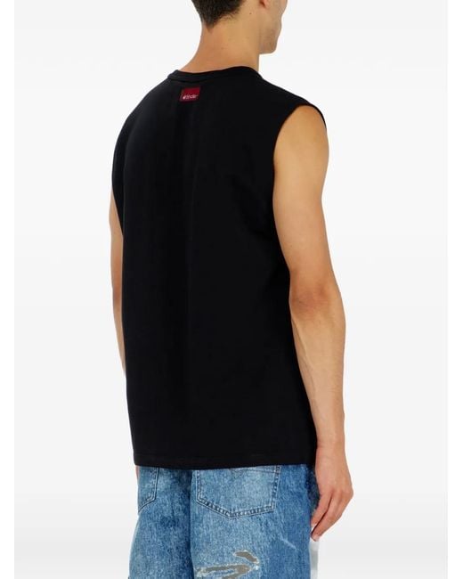 DIESEL Black X Tinder Slogan-Print Sleeveless T-Shirt