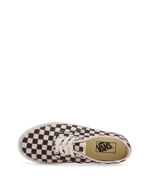 Vans White Checkerboard-Print Platform Sneakers