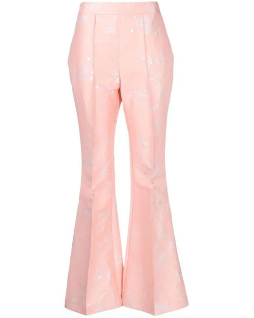 Macgraw Pink Stereotype Jacquard Flared Trousers