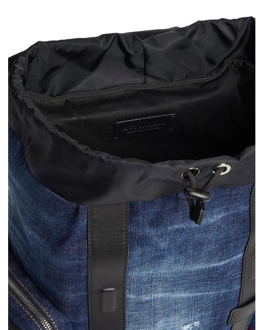 DSquared² Blue Denim Backpack for men