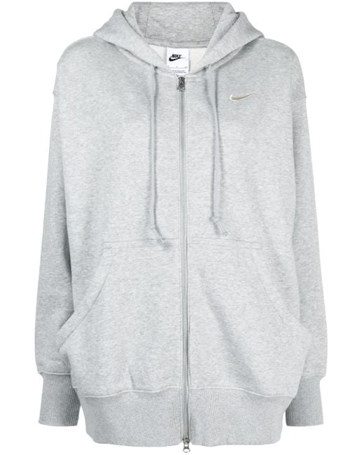 Nike Blue Phoenix Logo-Embroidered Zip-Up Hoodie