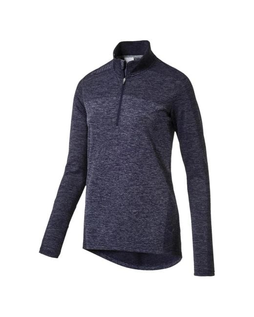PUMA Blue Evoknit Seamless 1/4 Zip-Up Jacket