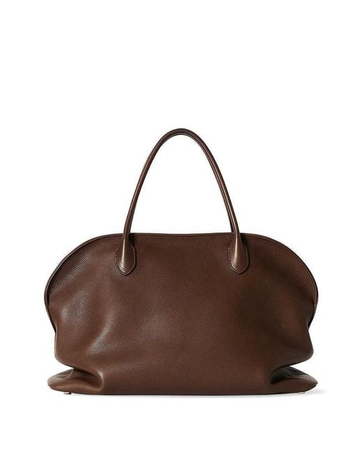 The Row Brown Agnes 15 Grained Leather Tote Bag