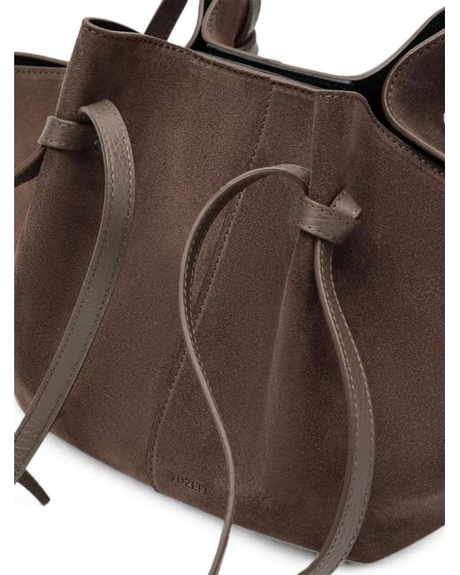Yuzefi Brown Mochi Suede Shoulder Bag