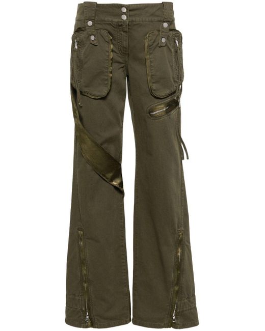 Pantalones cargo con detalles de satén Blumarine de color Green