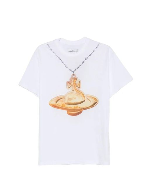 Vivienne Westwood White Orb-Print Ribbed Tank Top