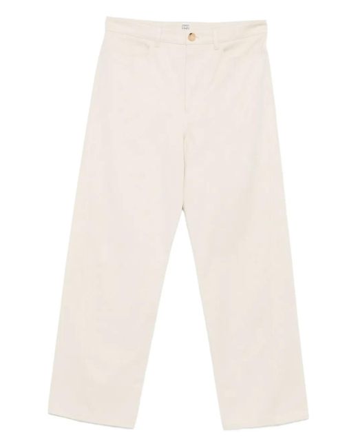 Totême White Organic Cotton Trousers