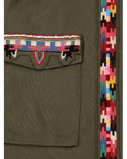 Valentino Garavani Green Military Shirt Jacket