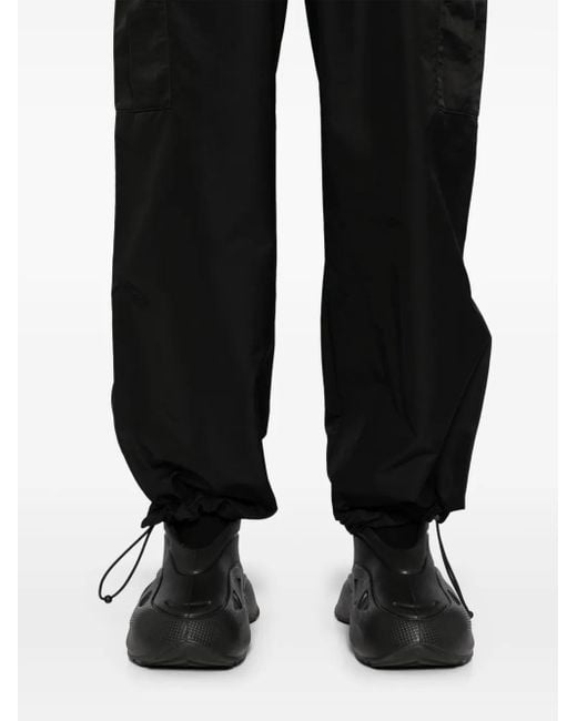 KENZO Black Logo Patch Cargo Trousers for men