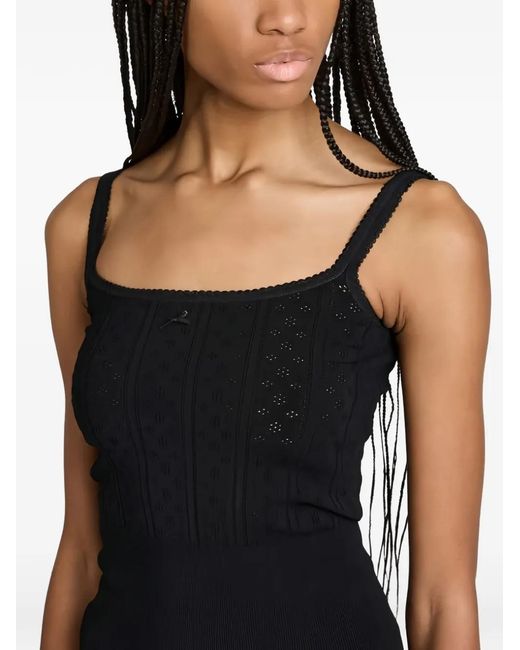 J.W. Anderson Black Pointelle-Knit Tank Top