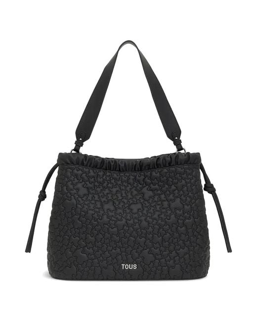 Tous Black Large Puffy Bear Shoulder Bag