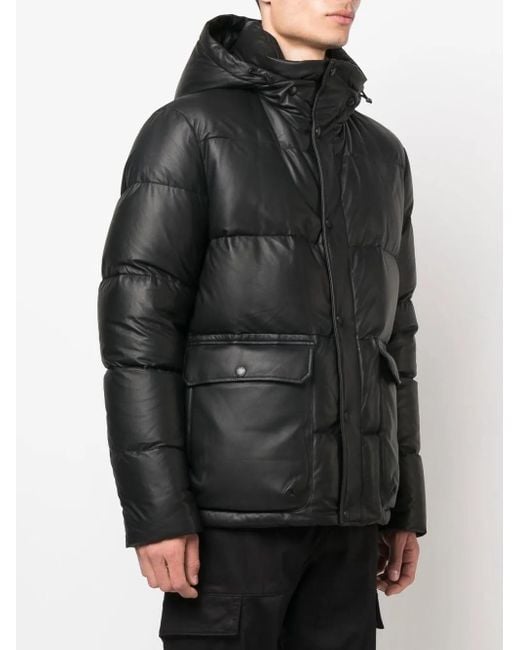 Yves Salomon Black Zipped Padded Jacket for men