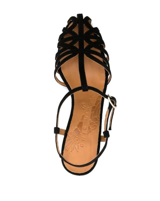 Chie Mihara Black 90Mm High-Heel Caged-Design Sandals