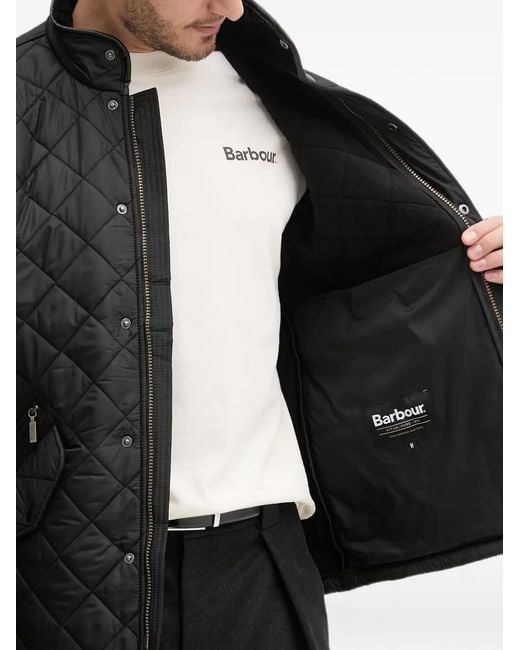 Barbour Black Powell Quilted High-Neck Jacket for men