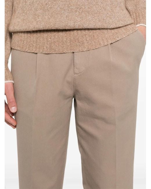 Brunello Cucinelli Hose Mit Bügelfalten in Natural für Herren