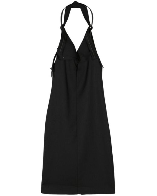 Coperni Black Belted-halterneck Midi Dress