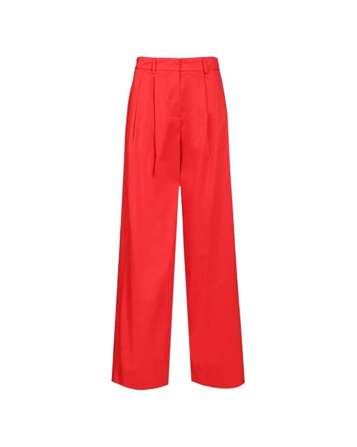 Al Duca D'aosta Red Cotton Palazzo Pants