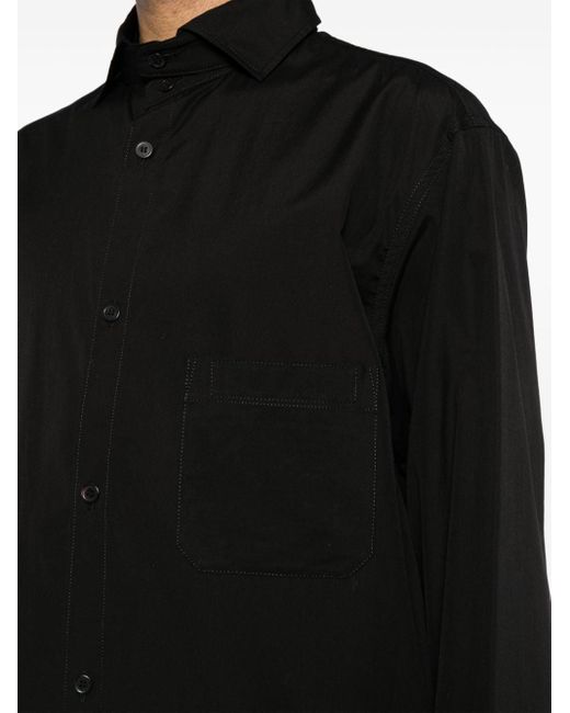 Yohji Yamamoto Katoenen Overhemd in het Black voor heren