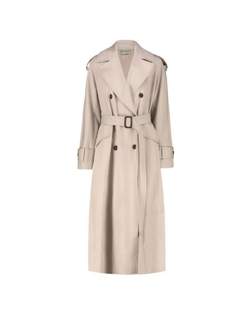 DR. HOPE Natural Trench Ceinturé À Boutonnière Croisée