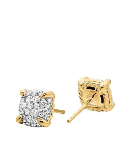 David Yurman White 18Kt Chatelaine Diamond Pavé Stud Earrings (8Mm)