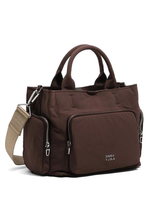 Bimba Y Lola Brown Large Pocket Cross Body Bag