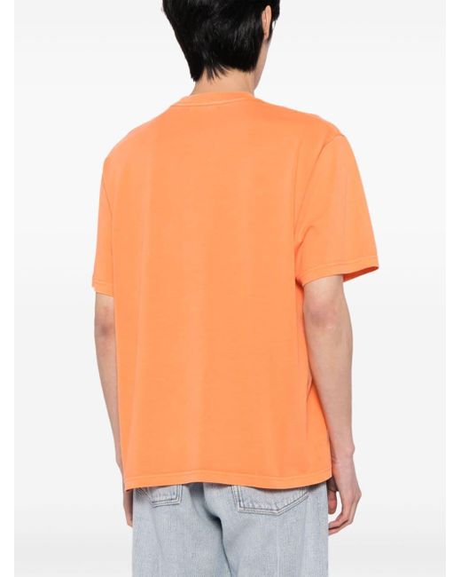 A Bathing Ape Orange Logo-print Cotton T-shirt for men