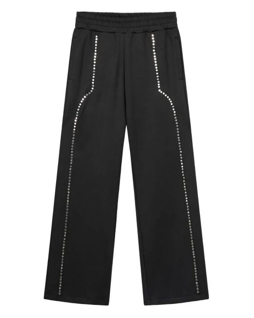 ROUGH Black Studded-Detail Trousers for men