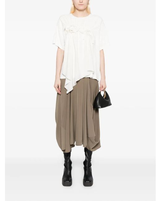 High White Mentor Frilled Top