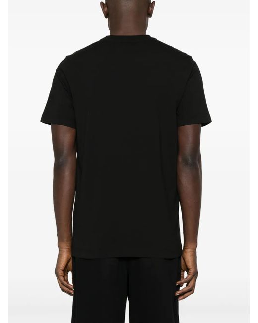 Moncler Black Stripe-Detail Short-Sleeve T-Shirt for men