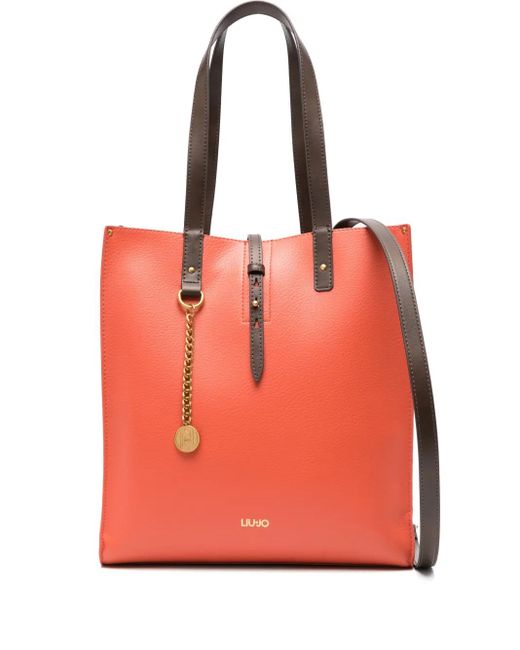 Liu Jo Red Logo-Print Tote Bag