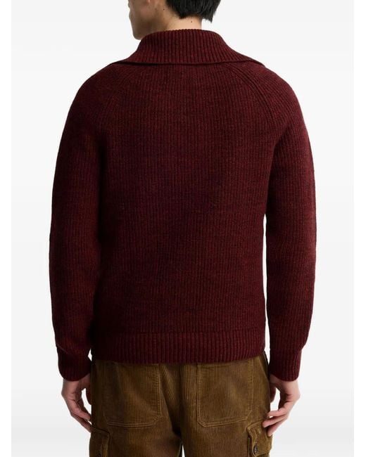 Barbour Red Riggbay Wool Half-Zip Sweater for men