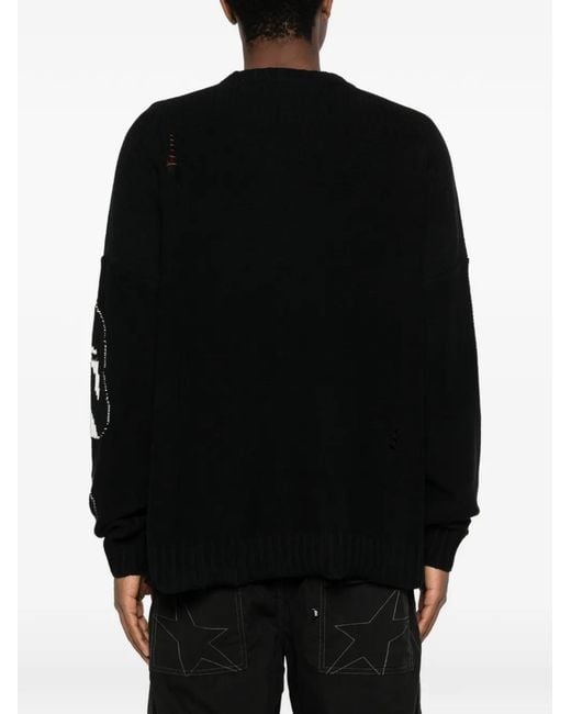 MADFRENZY Black Cortex Crew-Neck Sweater for men