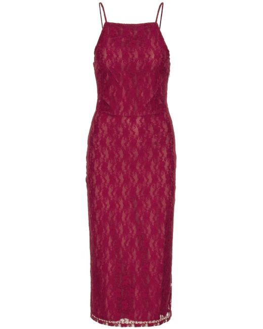 ROTATE BIRGER CHRISTENSEN Maxi-Jurk Met Kant in het Red