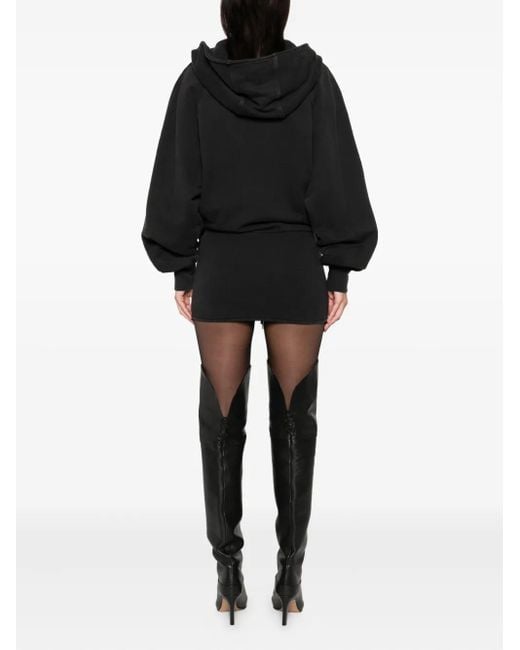 The Attico Black American Fleece Mini Dress