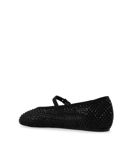 Le Silla Black Gilda Crystal-Embellished Ballerina Shoes