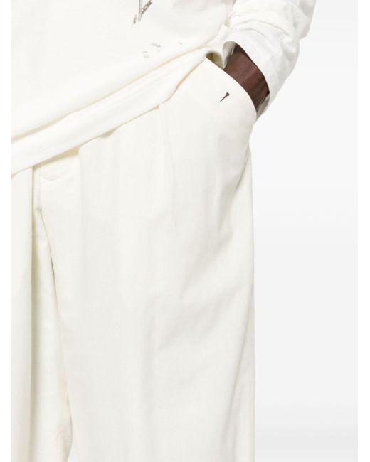 Yohji Yamamoto White Poplin Cotton Wide-leg Trousers for men