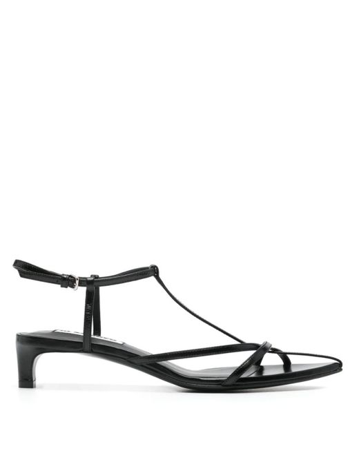 Jil Sander Black Pointed Open-toe Leather Sandals