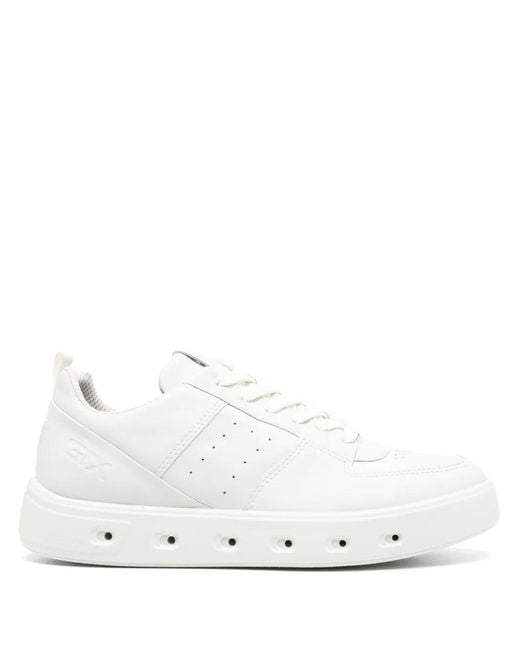 Ecco White Street Leather Sneakers