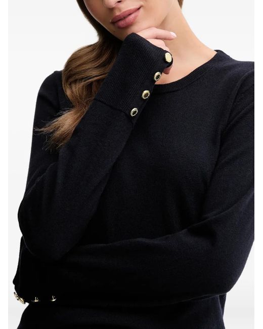 Barbour Black Button-Embellishment Sweater