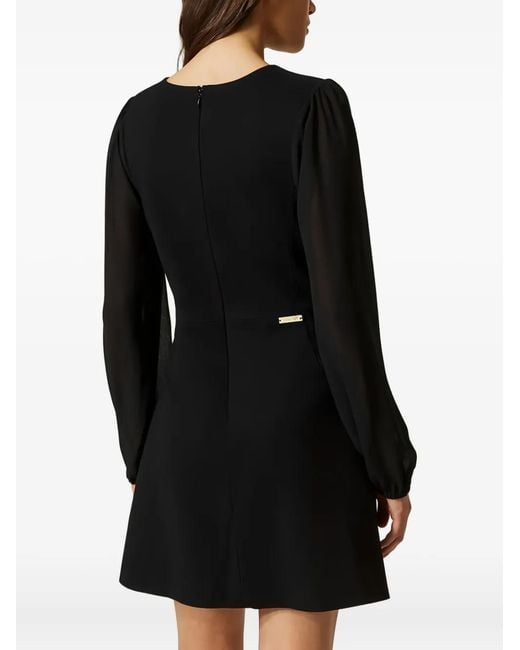 Abito Corto Con Scollo A V di Twinset in Black