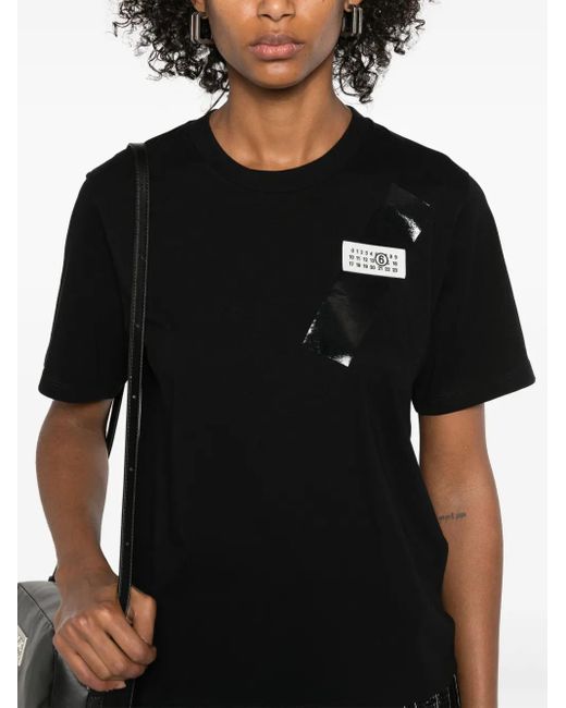 MM6 by Maison Martin Margiela ナンバーモチーフ Tシャツ Black