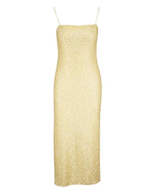 Sequin-embellished midi dress Veronica Beard de color Yellow