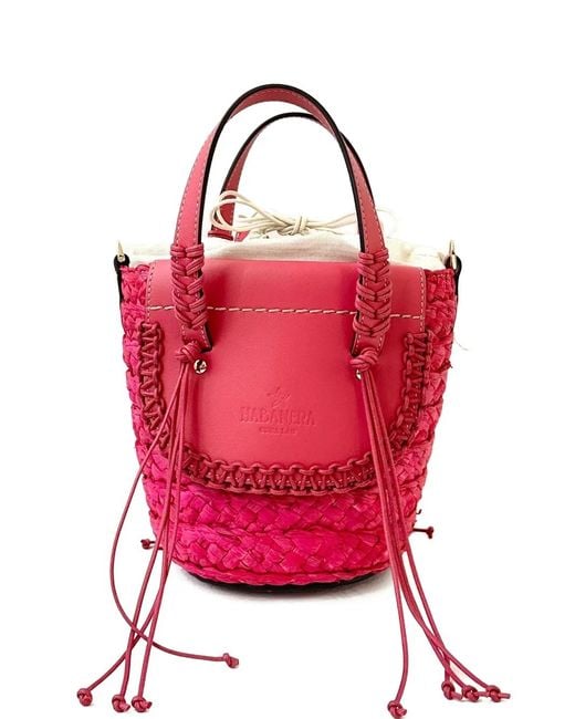 CUBA LAB Red Habanera Woven Bucket Bag