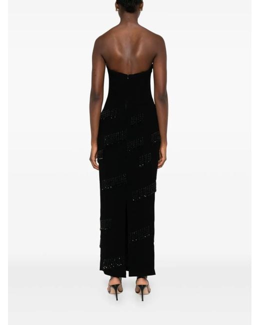 Jean Louis Sabaji Black Beaded Strapless Dress