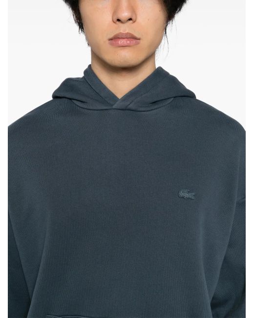 Sudadera con capucha y parche del logo Lacoste de hombre de color Blue